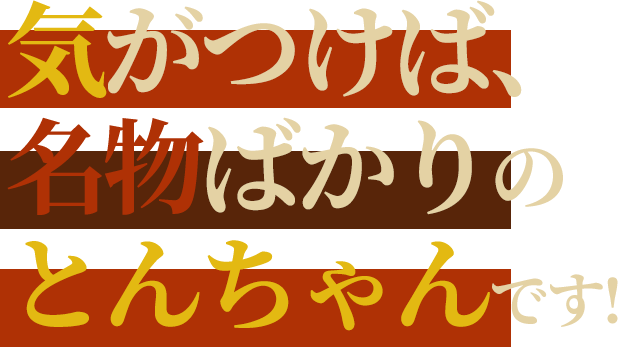 気がつけば、名物ばかりのとんちゃんです。